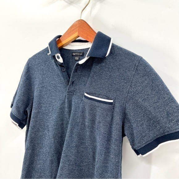 C&A PREMIUM Boy's Blue Two-Tone Short Sleeve Polo Top w/ Pocket Size 13-14Y - Picture 2 of 9